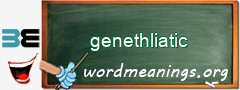 WordMeaning blackboard for genethliatic